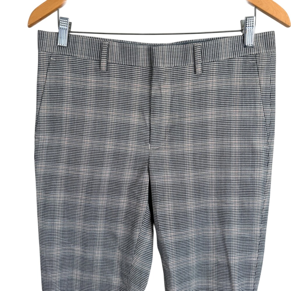 Murano Evan Fit Dress Pants Extra Slim Mens Actual 32x28 Gray Plaid Houndstooth
